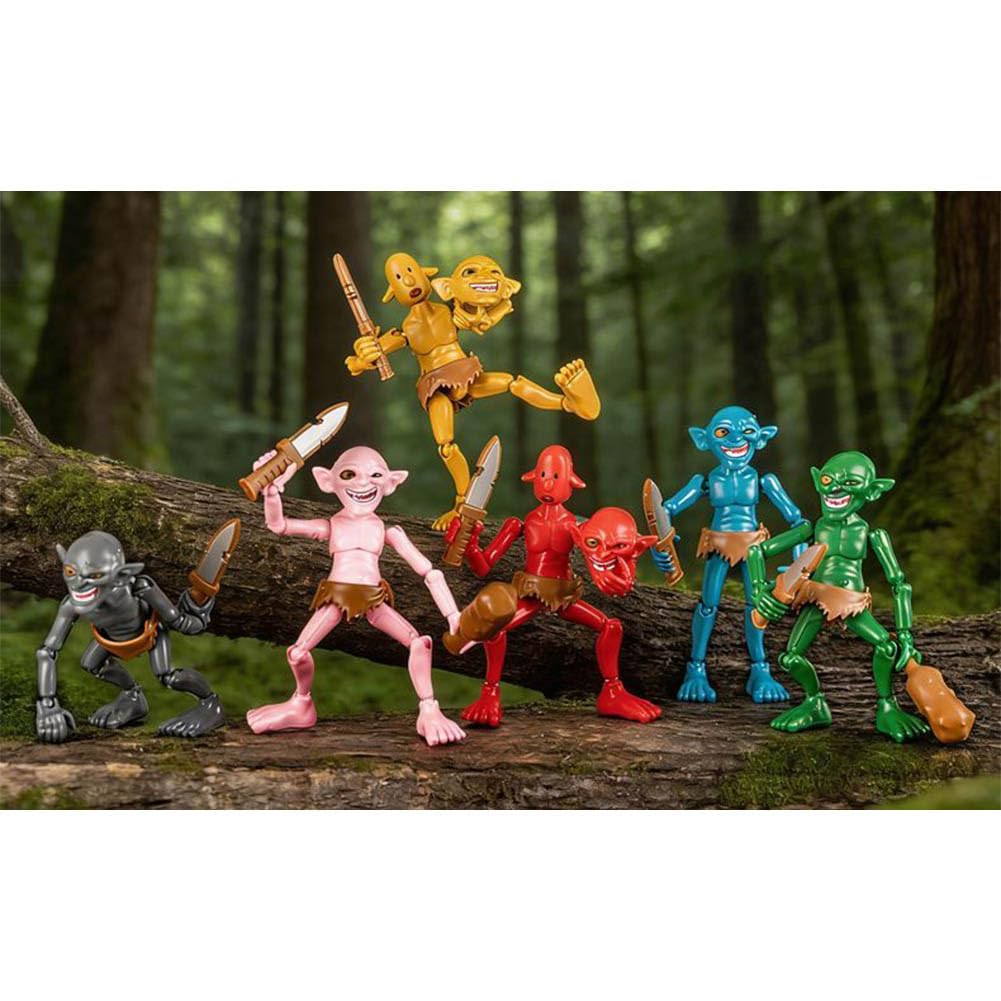 Zhongkaihua Goblin figurka 12 cm zestaw montażowy model Goburin-san figurka z wymiennymi akcesoriami model PCW pulpit kolekcjonerska dekoracja domu