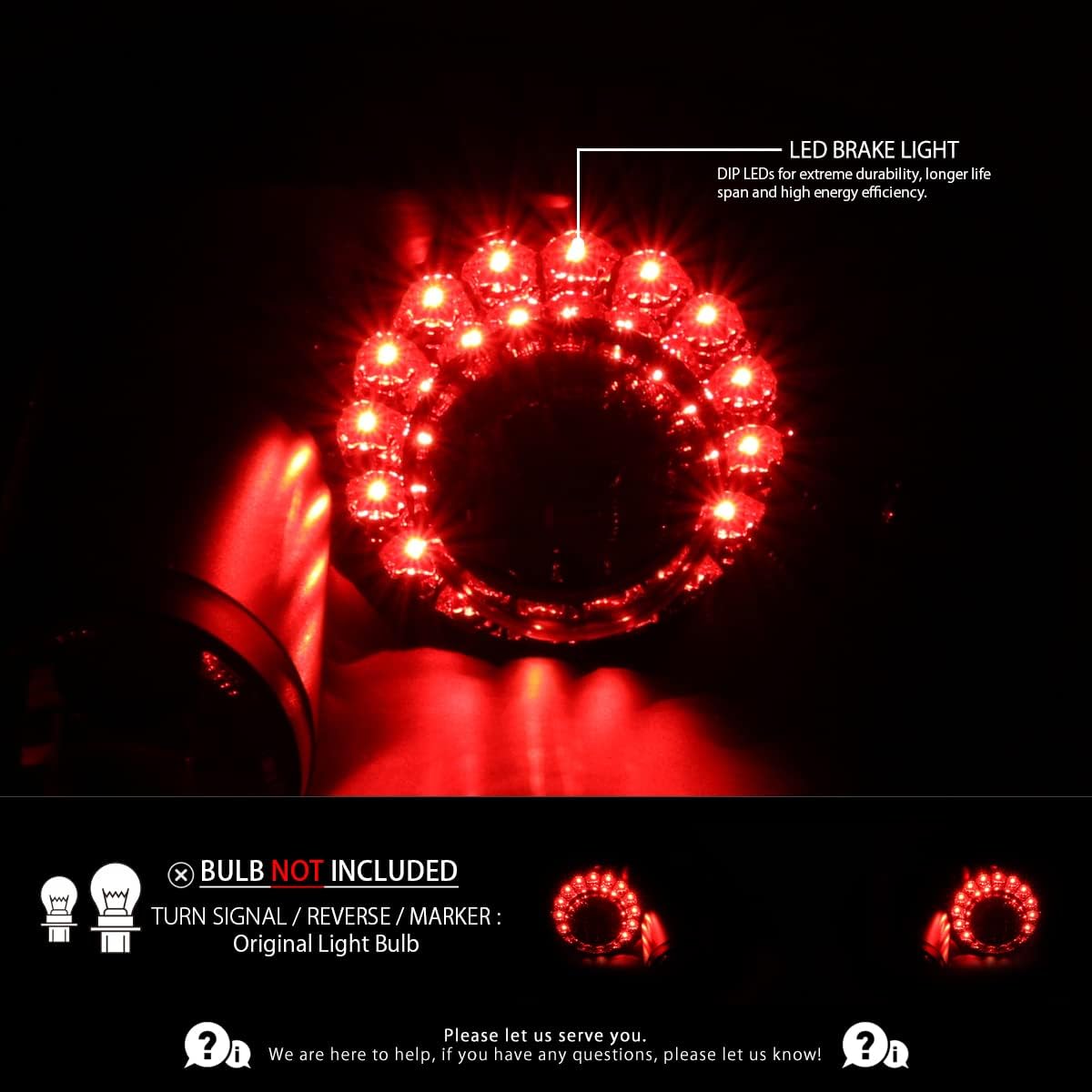 Autozensation Compatible with 2006-2011 Mitsubishi Eclipse, Left + Right Pair Assembly, Black Housing Clear Lens LED Tail Lights