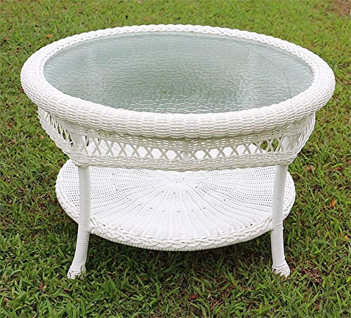 Belaire Round Coffee Table with Glass Top