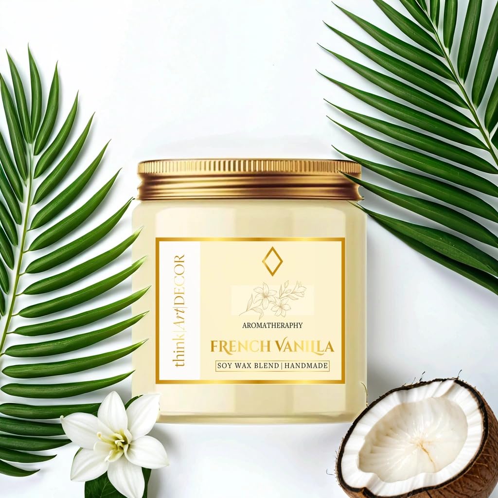French Vanilla Scented Candle - Long Lasting Fragrance -5