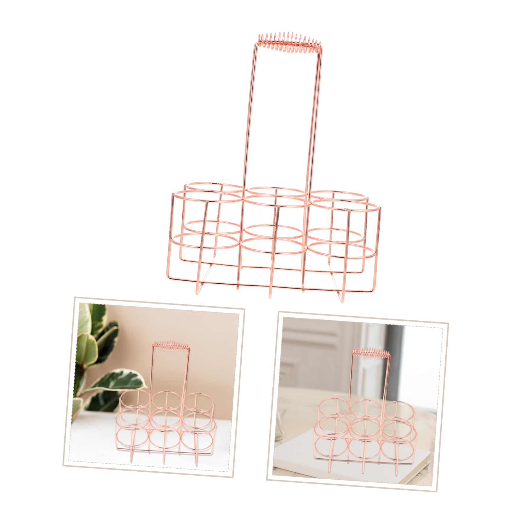 BRIGHTFUFU Beer Wine Bottle Holder Iron Six Bottle Carrier for Home Bar Portable Storage Rack Convenient Organizer for Parties Restaurants and More