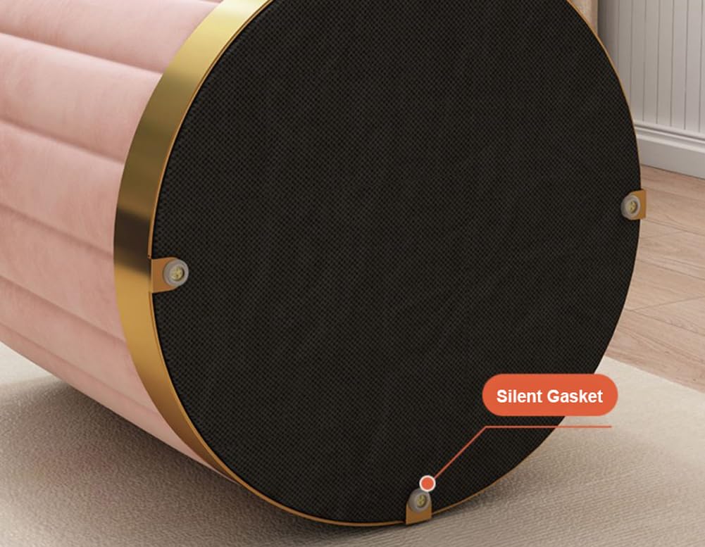 Sgabello ottomano con coperchio rimovibile, sgabello rotondo imbottito in velluto per trucco, poggiapiedi imbottito per soggiorno camera da letto (marrone)