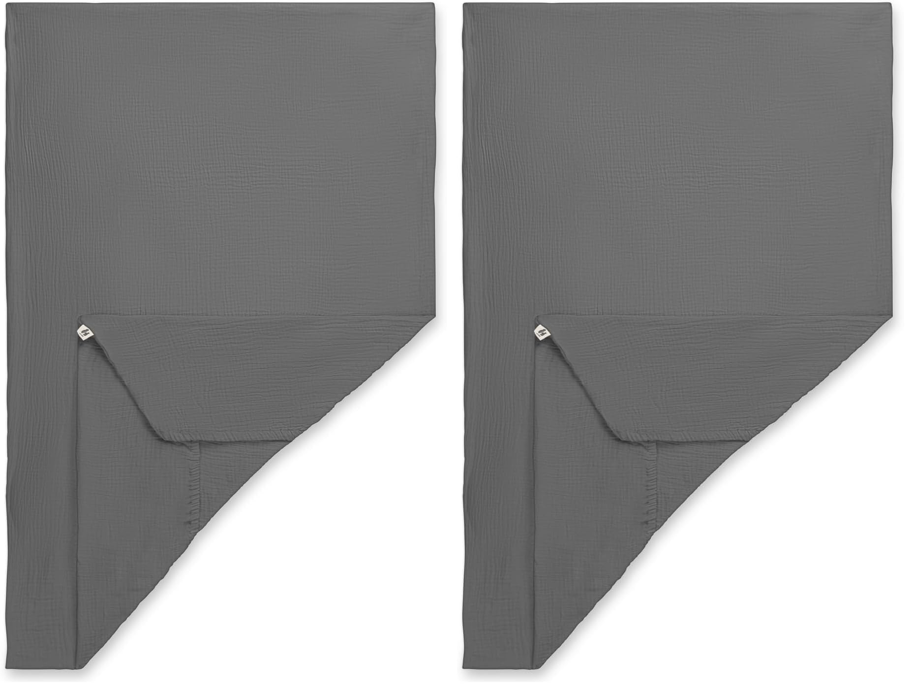 Hauck Travel Bed Mattress Cover, Dark Grey - Baby Spannbettlaken 60x120 cm für Reisebettmatratzen - Baby Matratzenbezug Baumwolle Musselin - 60° C Maschinenwäsche - Babybettlaken mit Gummizug