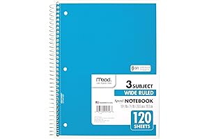 Mead Spiral Notebook: 3-Subject Domination for Notes and Ideas