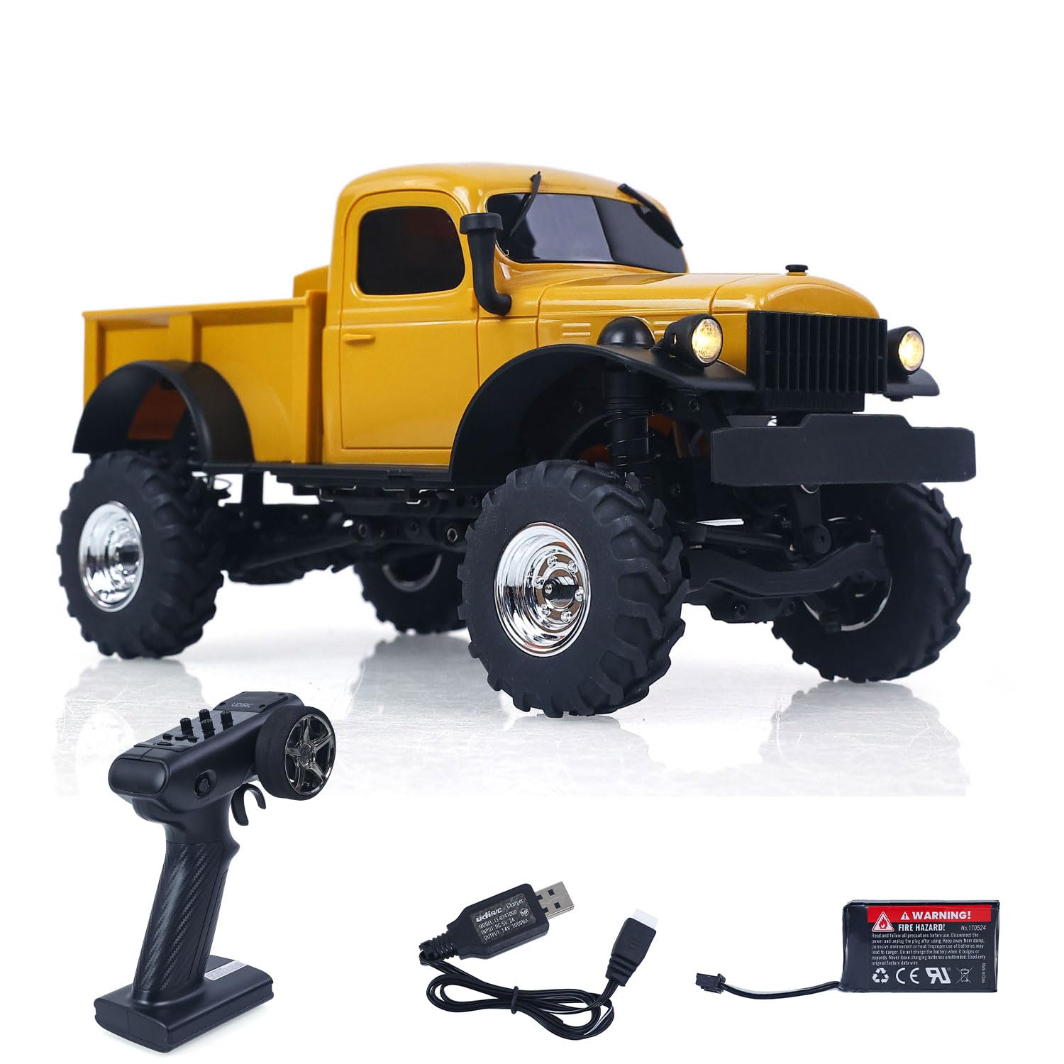 TOUCAN RC HOBBY UDI 4X 4 1/24 RC Rock Crawler UCX2401, cambio a 2 marce, telecomando, veicolo fuoristrada, telaio in metallo, motore a spazzole leggere RTR