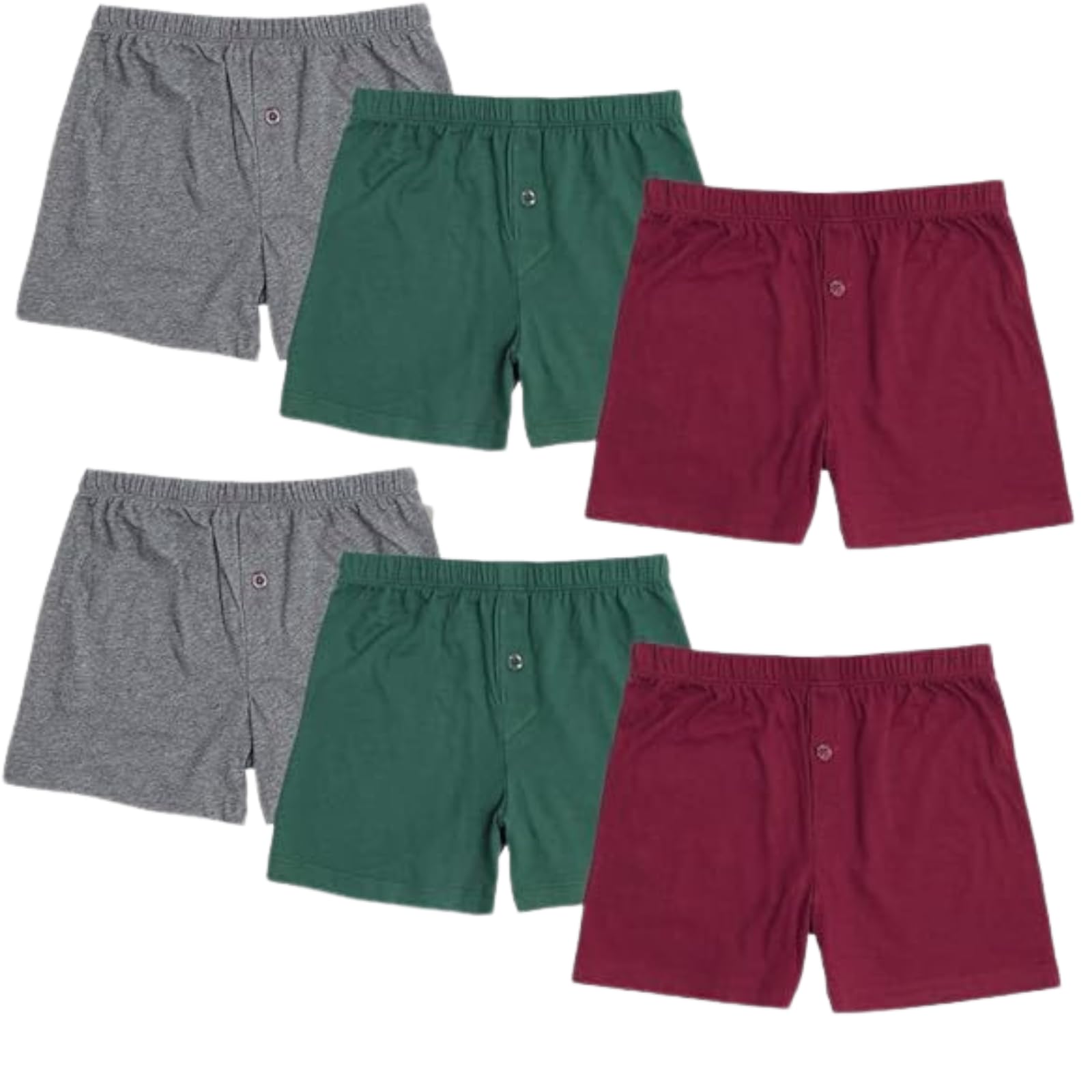 Trenzeo Men’s Boxer Shorts 6 Pack – Soft Cotton Stretch Underpants, Loose Fit with Button Fly, Comfortable & Breathable Underwear (UK, Alpha, One Size, Regular, Regular, 5XL, Assorted- 6 Pack)