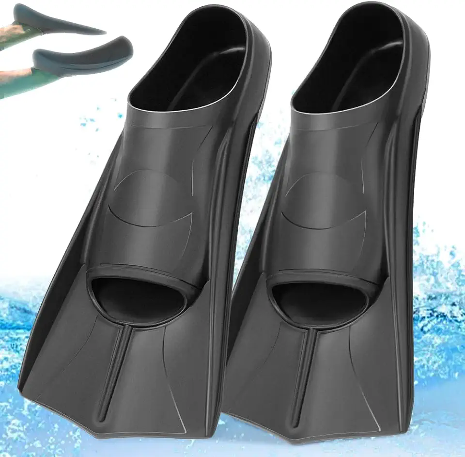 Nadadeira de Silicone Training Fins, Adequado para Tamanhos 39-41, Nadadeira Natação, Pe de Pato Natacao, Nadadeira de Silicone Premium Fins, Unissex, Preto