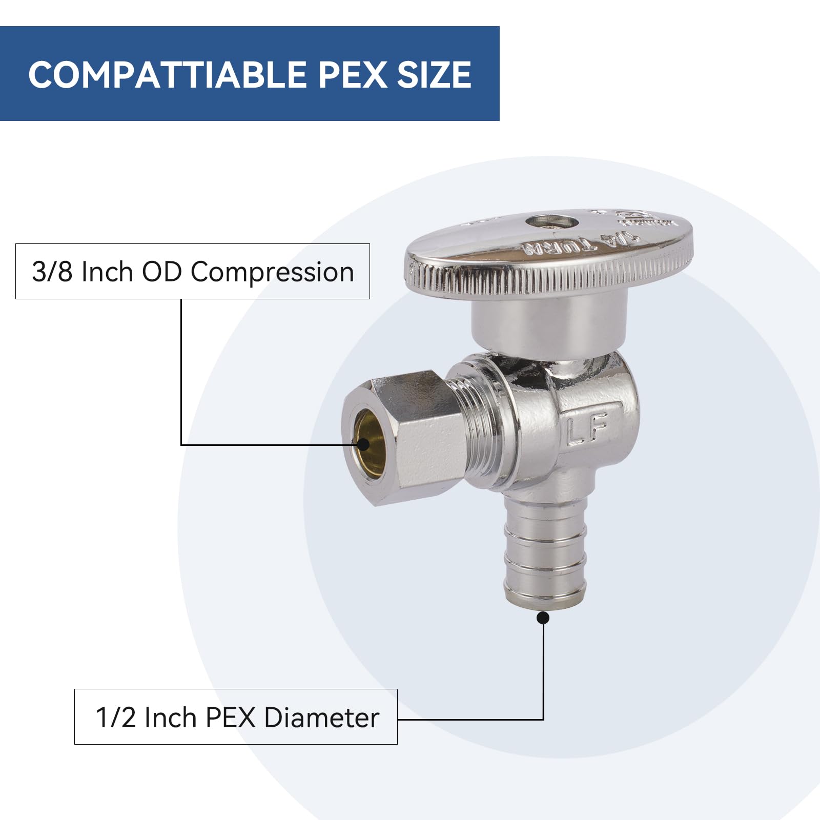 Válvula De Parada De Compresión Pex 1/2 X 3/8 Od