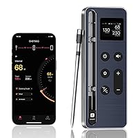 Vista 1 de Paneceia Termómetro inalámbrico de carne digital de 800 pies de largo alcance con Bluetooth, termómetro de cocina para monitoreo remoto