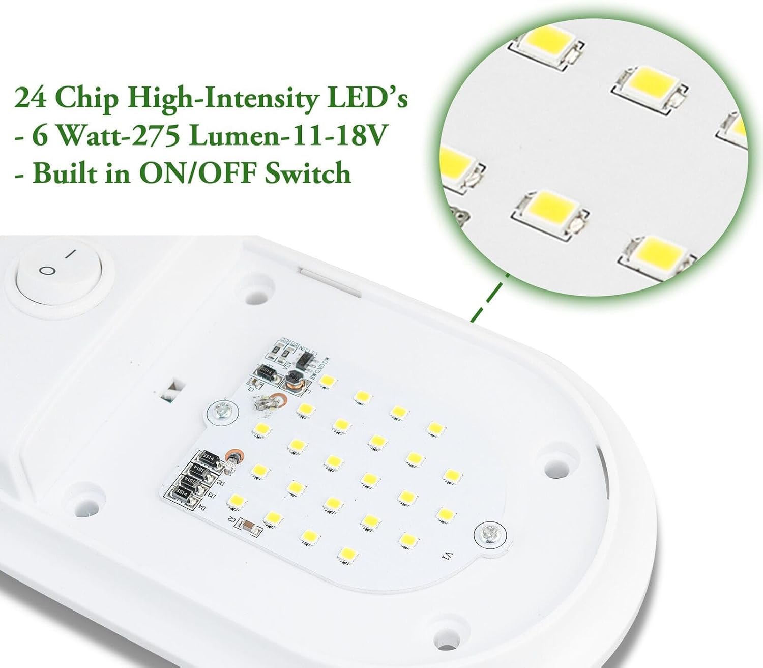 LLFSVICNW5 5 PCS 12V RV Ceiling Light RV Interior Lighting for Trailer Camper US LL-F-S-VIC-NW-5