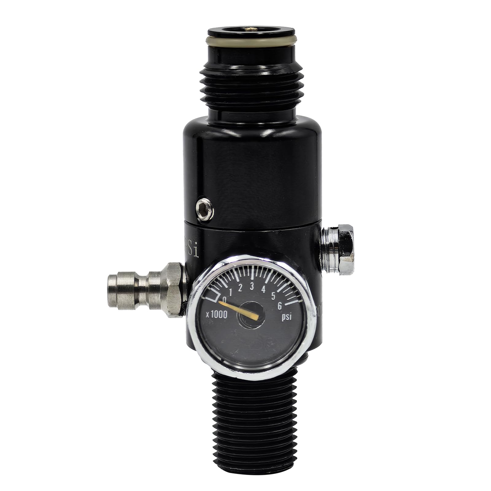 Vanne de régulation de pression (réducteur de pression) pour bouteilles de gaz comprimé à pression constante. Puissance d'entrée maximale : 310 bar/4500 psi. M18*1,5 ou 5/8"-18UNF (M18*1.5, 1800psi)