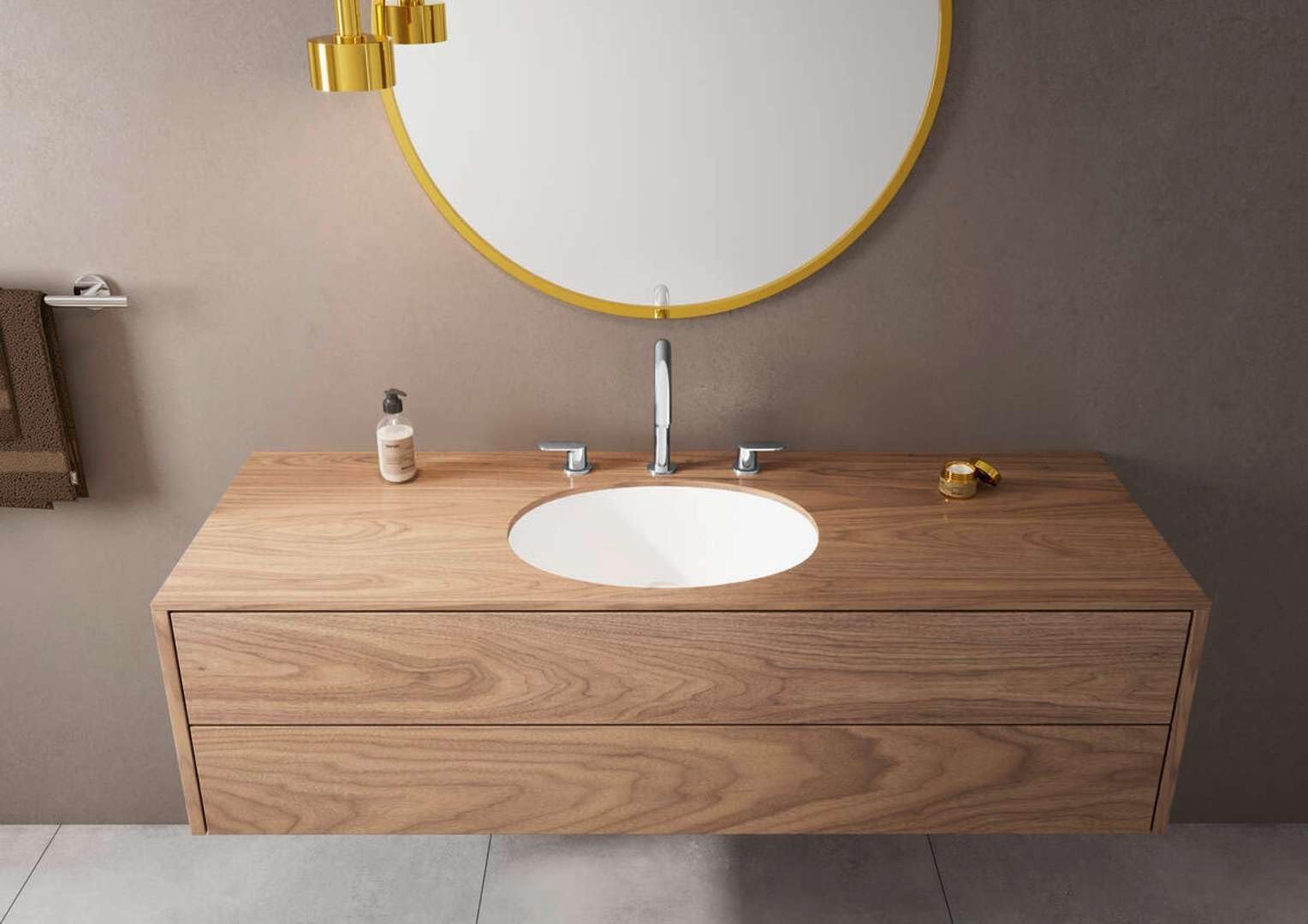 hansgrohe 3-Loch Waschtischarmatur Vernis Blend, Wasserhahn Bad Höhe 150 mm, mit Zugstange, Badarmatur wassersparend, Chrom