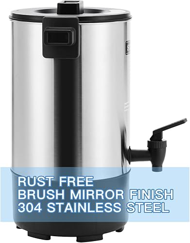 Miniatura 35 de SYBO RCMO15S-8C - Cafetera de percolar de acero inoxidable de calidad comercial Urna de agua caliente con capacidad para 40 tazas para hostelería, 8