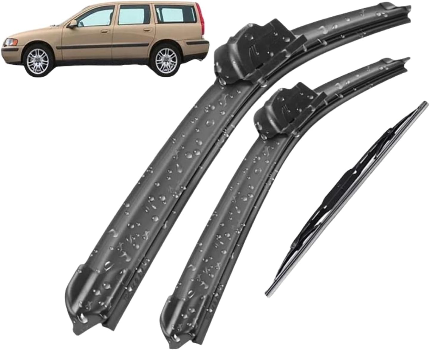 ZhangXD Front Windscreen Wipers For Volvo V70 XC70 2000-2003, Windshield Window Brush Front Wiper Blades All-Weather Replacement Set Easy Installation