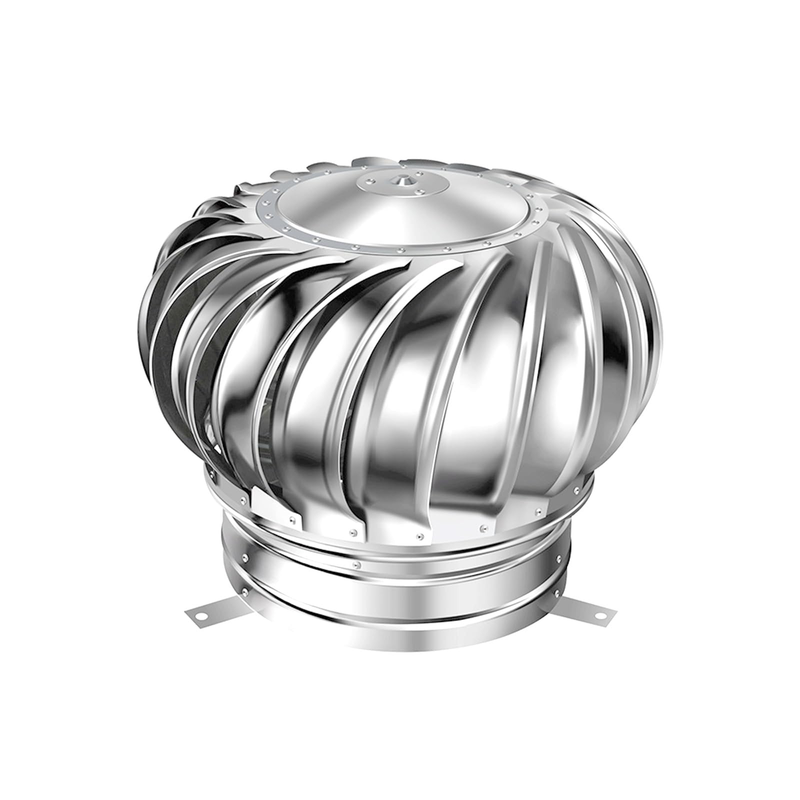 Drehbare Kaminhaube – Edelstahl Anti-Down-Zugluft Rauchabzug Abdeckung 600 mm Spinner Hut für verbesserte Belüftung und Schutz