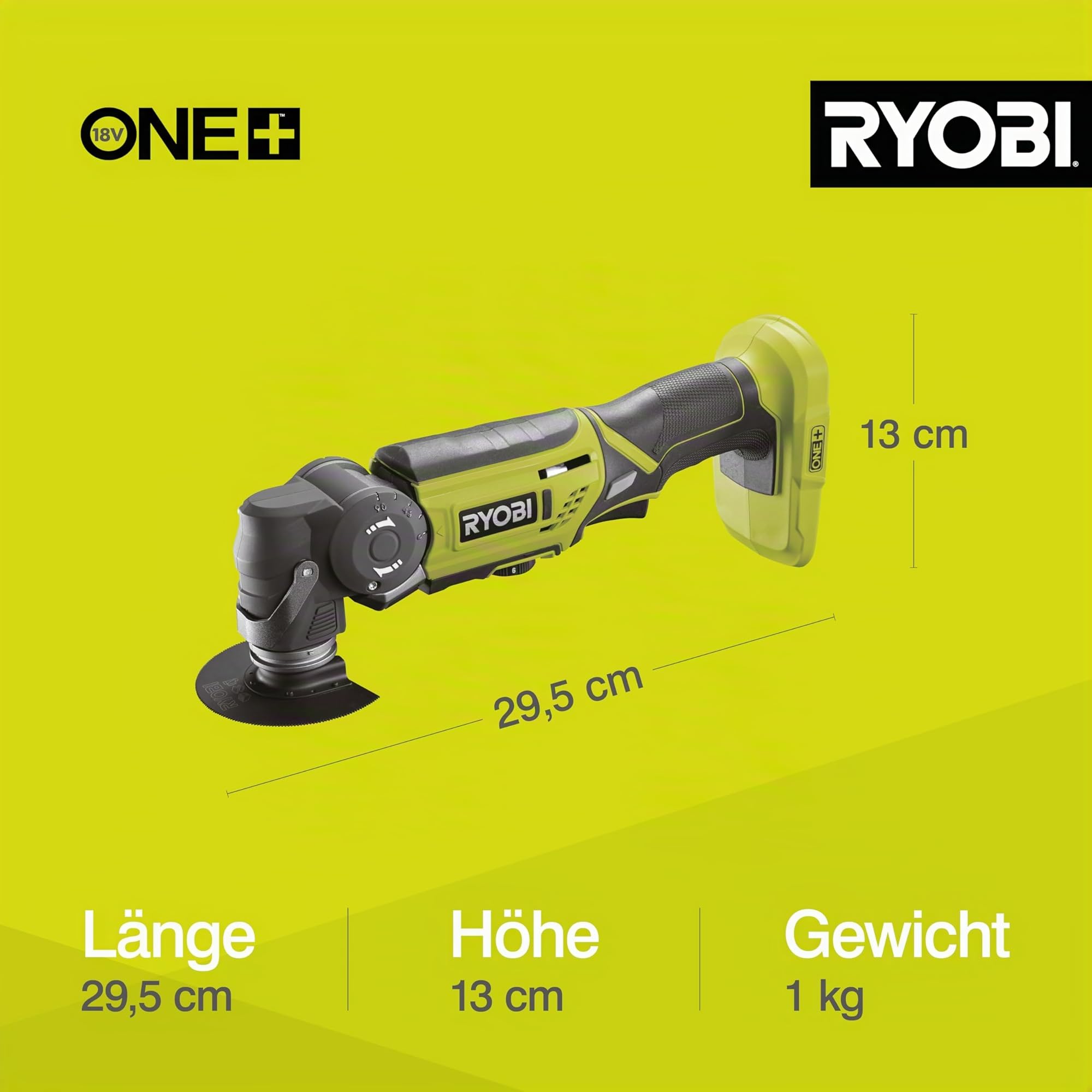 RYOBI 18 V ONE+ Akku-Multitool R18MT-0 6 Geschwindigkeiten Werkzeugloser Zubehörwechsel