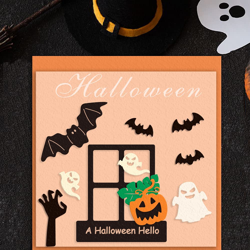 Pochoir Métal Halloween - Acier Carbone 118x122 Mm - Pour Scrapbooking, Cartes, Artisanat Papier - Argenté