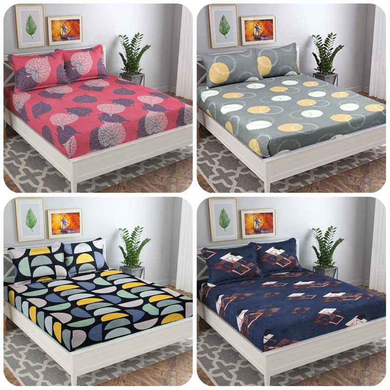 VAS COLLECTIONS Prime Combo Pack of 4 Double Bedsheets with 8 Pillow Covers | 160 TC Soft Brushed Glace Cotton -Long Lasting & Wrinkle Free - | 225X228 Cm Or 7.5X7.5 Ft-Grey & Green (B0BTDBP7Z4) Amazon Price History, Amazon Price Tracker