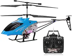 Helicóptero de Controle Remoto Grande 80cm RC – 2.4G 3.5CH, Bateria Recarregável, Drone Brinquedo Durável para Crianças e Adultos, Modelo UAV, Uso ao Ar Livre (Azul)