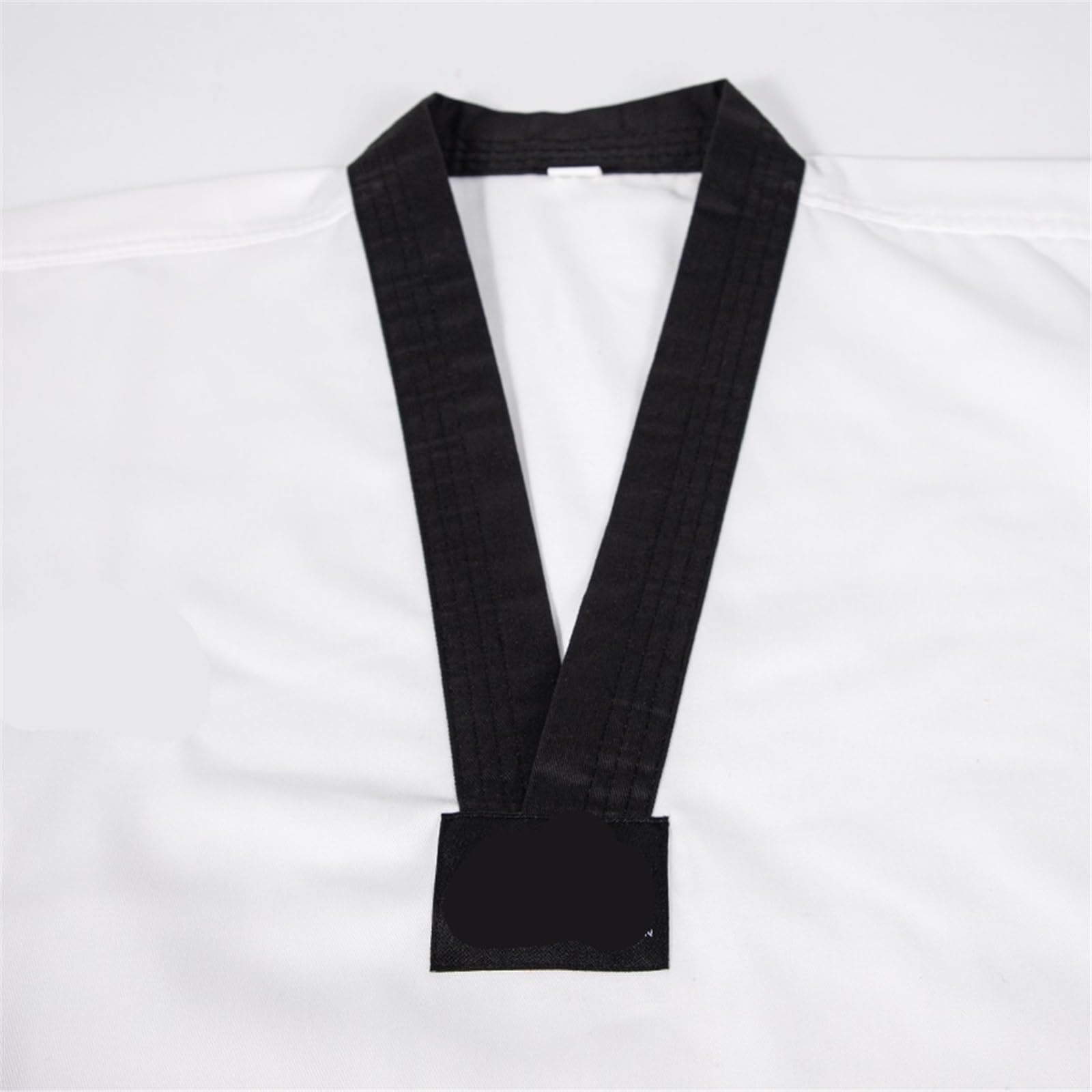 Uniforme con Cinturón Uniformes Blancos de Taekwondo, Karate, Judo, dobok, Uniforme Unisex de Manga Larga.(Black Collar,XXXL 190)