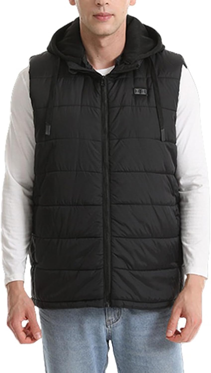 Heated Vest for Women Men Electric Warming Vest with Hood Smart USB Heating Clothing for Outdoor Camping Skiing Unisex