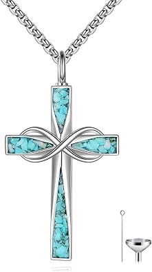 ONEFINITY Cross Urn Necklaces for Ashes 925 Sterling Silver Cross Ashes Pendant Necklace Cremation Jewelry for Ashes Keepsake Memory Jewelry Gifts