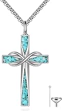 ONEFINITY Cross Urn Necklaces for Ashes 925 Sterling Silver Cross Ashes Pendant Necklace Cremation Jewelry for Ashes Keepsake Memory Jewelry Gifts