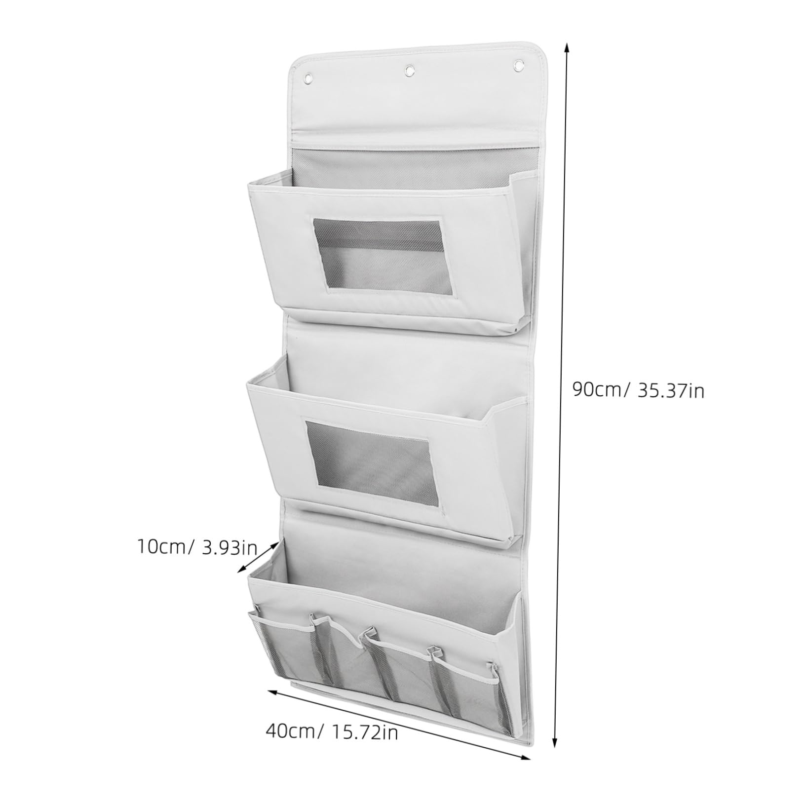 Organizer da Appendere Dietro Porta in Stoffa Grigio | Tasche Multiple di Varie Misure, Foro Multiplo, Lavabile e Semplice da Pulire