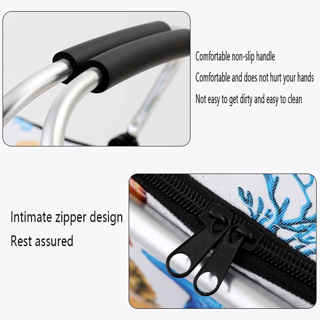 Ilated - Cestino pieghevole da 30 l, in tessuto di bue, portatile, per esterni, con alluminio, perfetto per barbecue in famiglia e gite in spiaggia (colore: B)