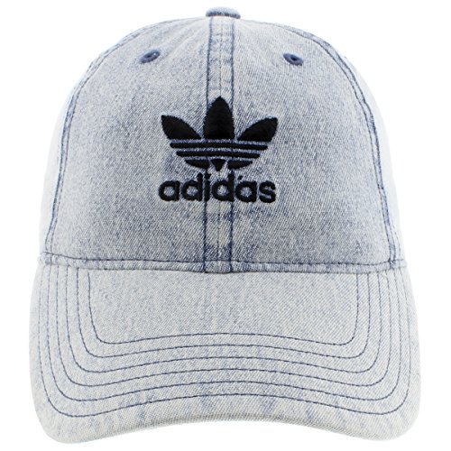 Adidas Originals Men's Relaxed Fit Strapback Hat, Washed Blue Denim, One Size #TOP1