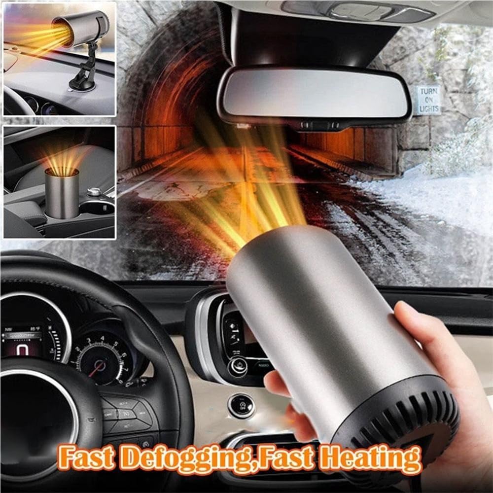 Latest Car Heater Portable Fan Fast and Defroster for Windshield 12/24V That Plugs Into Cigarette Lighter Low-Power Rapid Heating Warmer(24V with Stand)