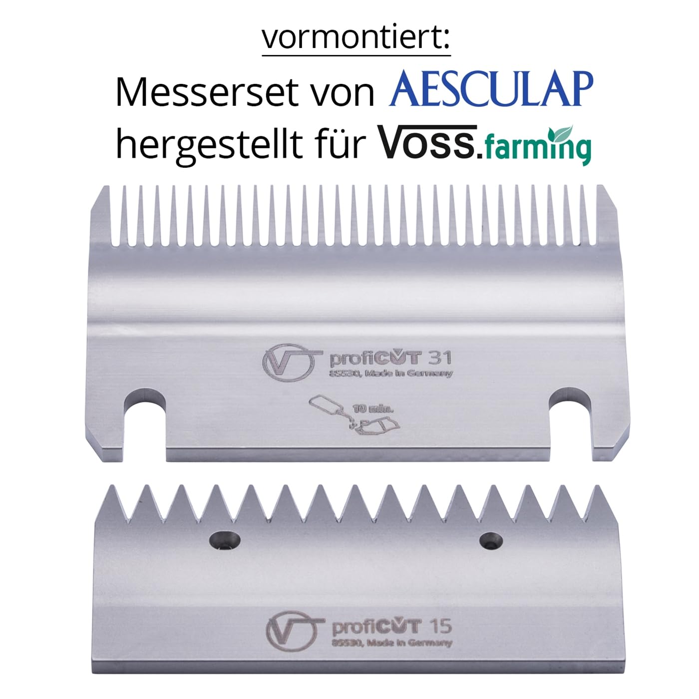 VOSS.farming easyCUT Pro Pferdeschermaschine Pink Aesculap Schermesser Set