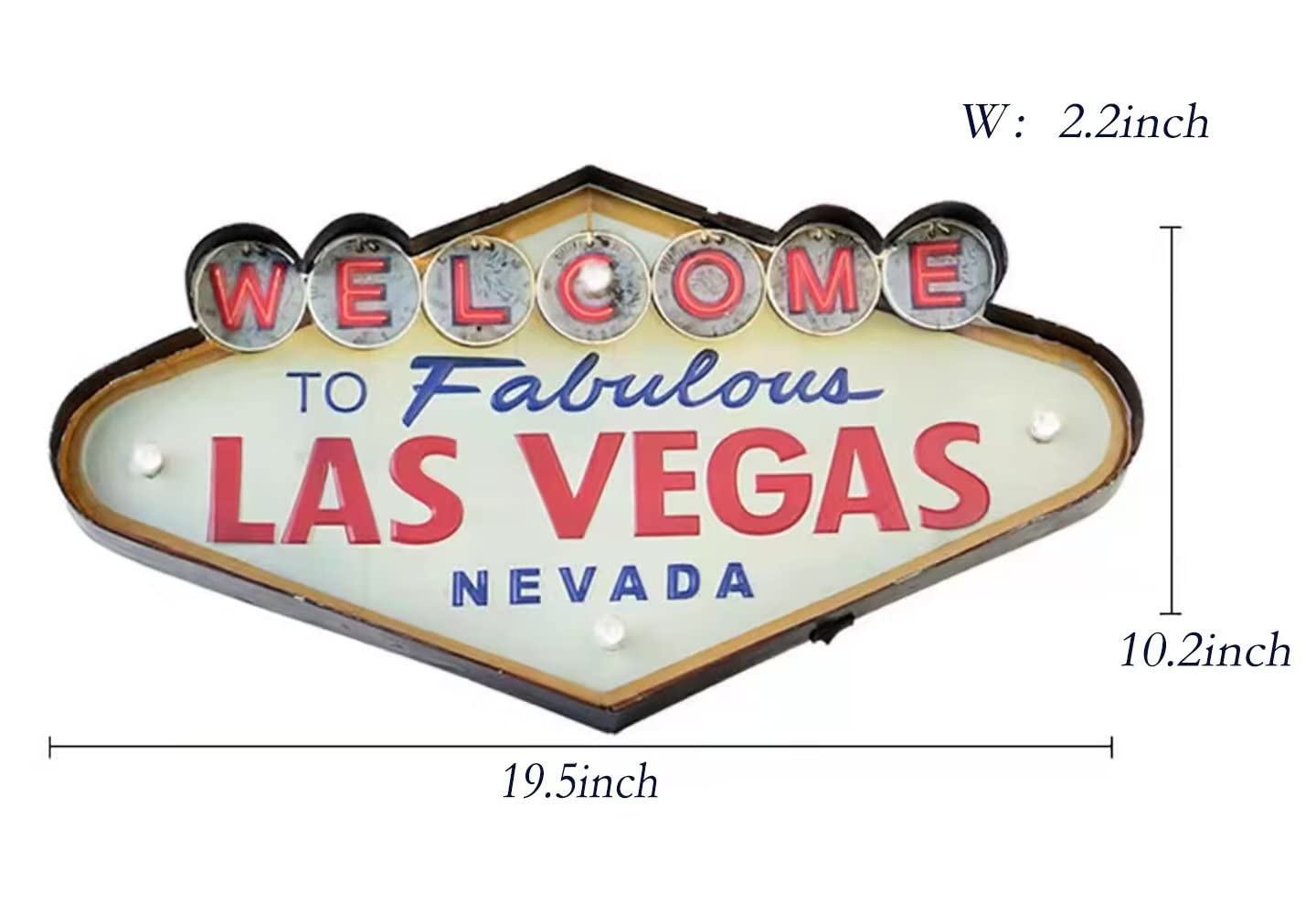HaakLux Bar LED Decorative Metal Wall Light Sign (LAS VEGAS)