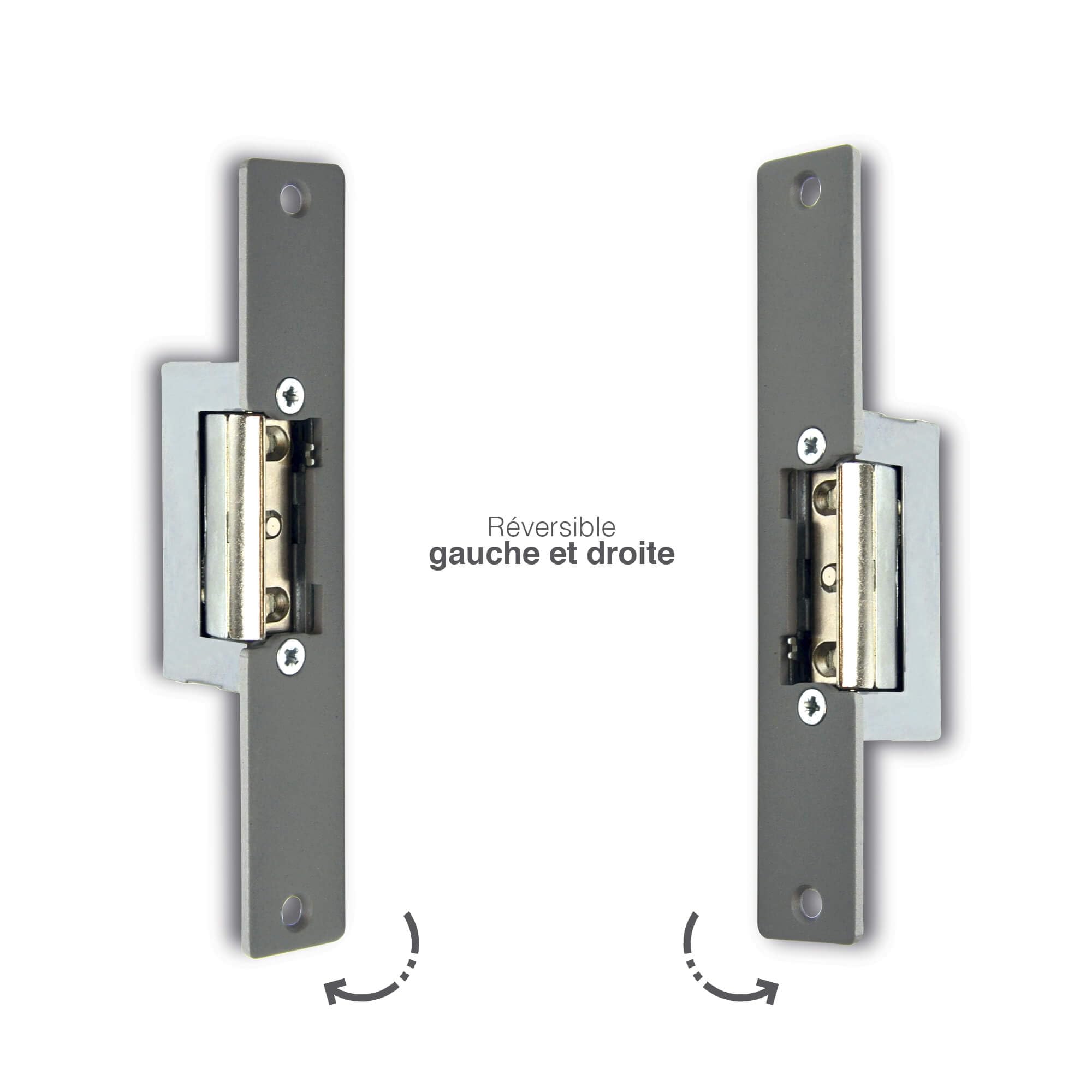 Avidsen Gâche Électrique à Encastrer, Mémoire Mécanique, Levier de Déblocage Manuel, Réversible Droite et Gauche, 8V-12V AC DC, Basse Consommation 500mA, Aluminium