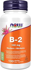 NOW Supplements, Vitamin B-2 (Riboflavin) 100 mg, Energy Production, 100 Veg Capsules