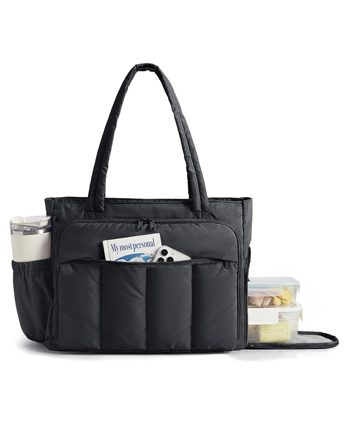 BAGSMART Tote Bag for Women Teacher Tote with Insulated Compartment Large Puffer Work Tote Handbags for Work