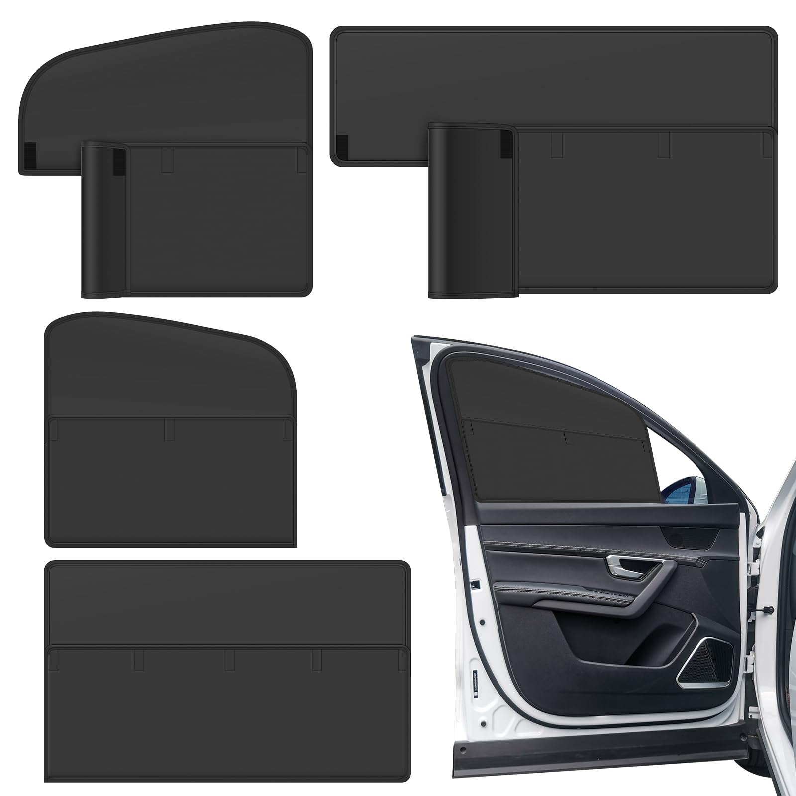 Magnetic Car Window Sun Visors, Wear-resistant Sun Protection with Removable for Sedan SUV, Daily Commute, Road Trip, Family Driving