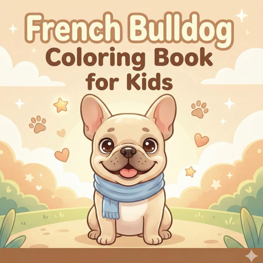 French Bulldog Coloring Book: 50 Cute and Fun Coloring Pages for Kids Ages 4–8