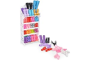 E-TING 1-12 Pairs Doll Shoes Rack Shoes Shelf Cupboard Accessory for 11.5 inch Playset Accessories