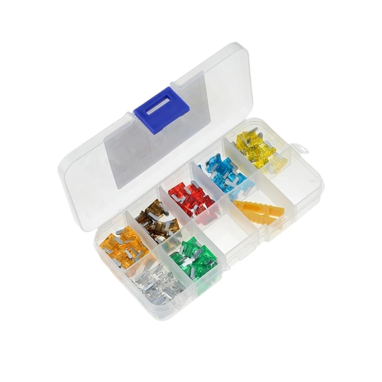 70pcs/lot Car Truck Blade Fuses 5A 7.5A 10A 15A 20A 25A 30A AMP Plastic Box Assortment with Clip