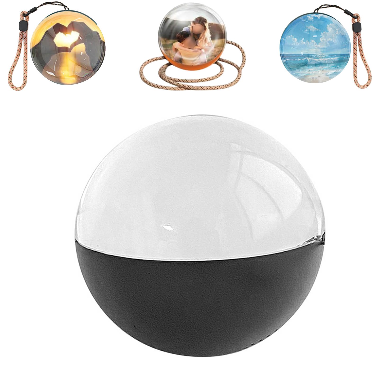 2025 New Crystal Ball Video Player,2.7in 3D Crystal Ball Diy Personalized Display Sphere with Electronic Screen,Video Sphere,180°Visual Effect,5 Color Options,for Holiday Decoration,Birth(Color:Black)