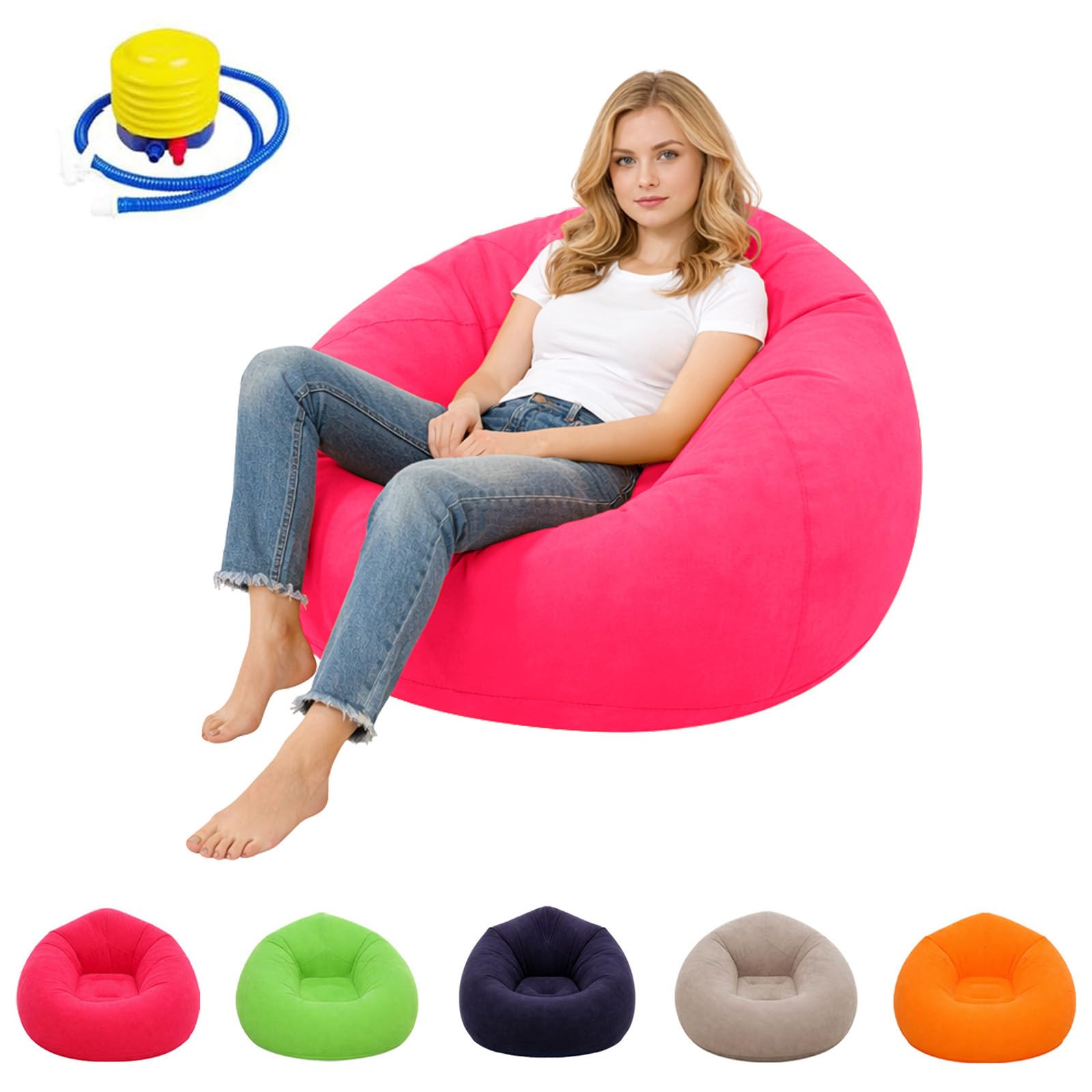 Sitzsackstuhl für Kinder und Erwachsene, nur Bezug (Keine Füllung) für Sofa-Stofftiere, Bodenkissen Groß für Indoor Outdoor, Wasserabweisend Pflegeleicht