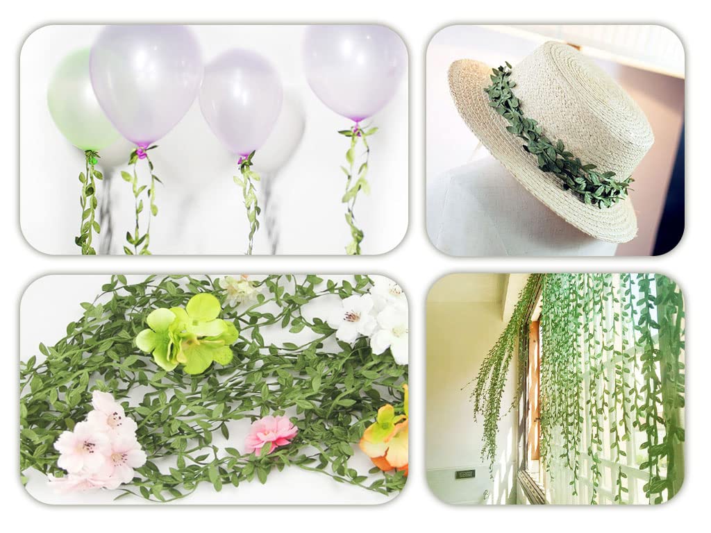 YSTrillion Viti Artificiali,3 Rotoli Vite Verde Artificiale Ghirlanda,Foglie Piante Artificiali Viti a Foglia per DIY del Giardino di Casa 60M