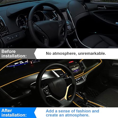 Miniatura 6 de Luces de tira LED de cable EL, 310 pies USB automáticas de neón con borde de costura, kits de iluminación ambiental electroluminiscentes para