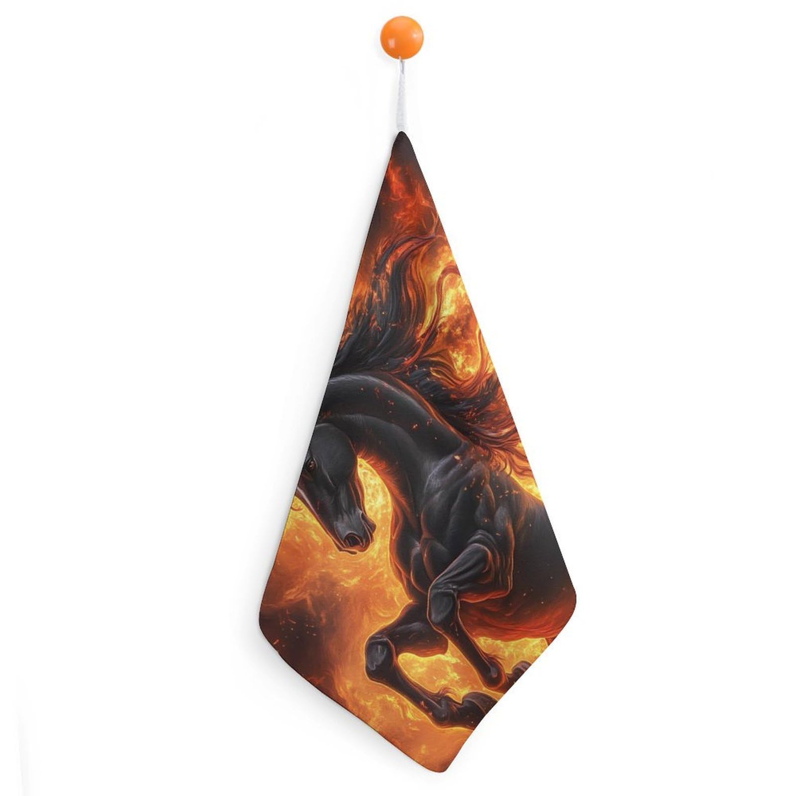 CGSBNGHA Fire Horse Hand Towel Hanging Face Towels Cleaning Cloths Handkerchief for Bathroom Kitchen