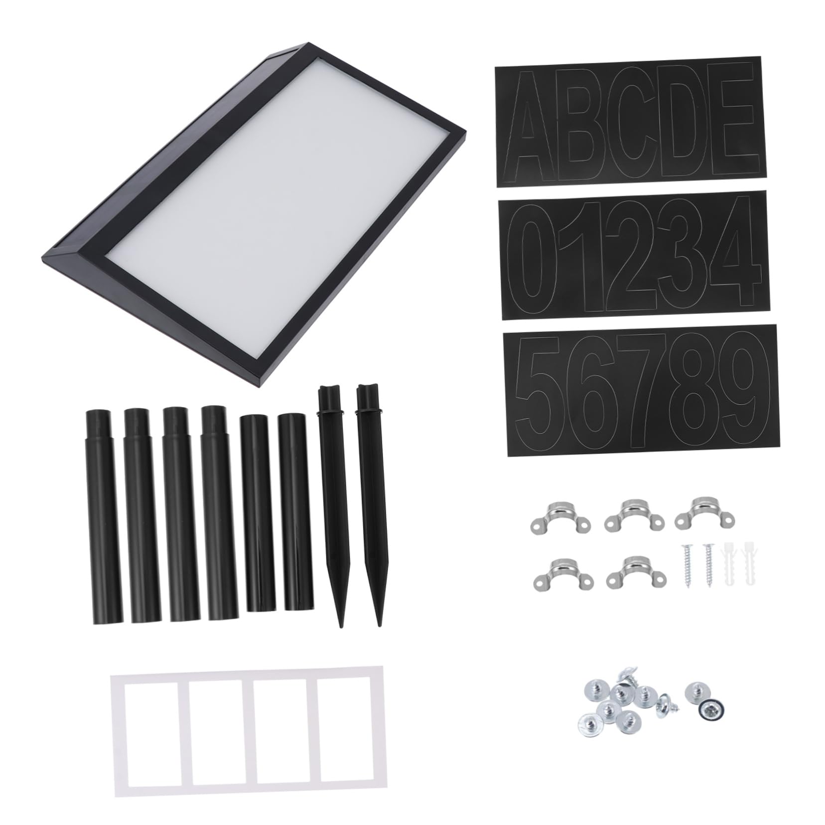Lampada Solare da Esterno Porta Numeri a Terra LED 10 LED Nero Batteria 1200mah per Negozi di Fiori e Hotel