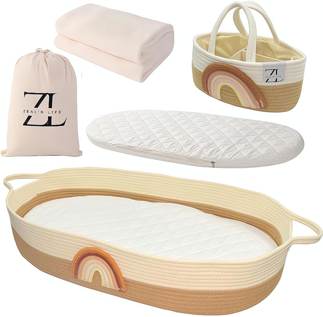 ZEAL'N LIFE Baby Changing Basket with Diaper Caddy