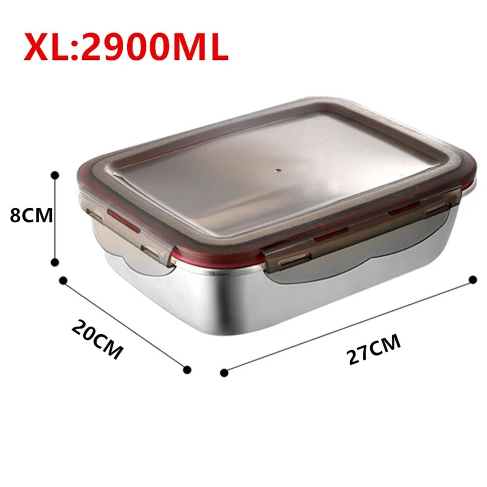 304 Edelstahl-Bento-Box, versiegelt, auslaufsicher, Reiseaufbewahrung, Frischhaltedose, Mikrowelle, Heizung, Hausboxen (X-Large)