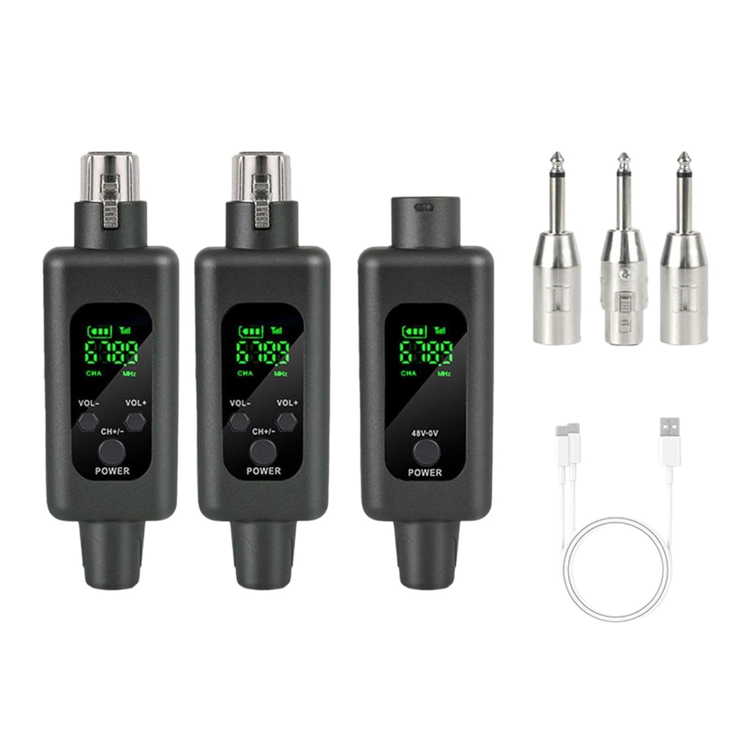 kh Professional Dual Wireless UHF Microphone System – 1 XLR Transmitter & 2 Receivers Kit for Dynamic & Condenser Microphones, Electric Guitar, Organ & Amplifier – Rechargeable Plug-and-Play-image-48