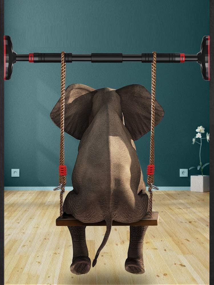 Pull-Up Bars Portable Steel Horizontal Bar, Wall-Mounted Sports and Fitness Training Pole, with Children's Ring and Swing, Load 250kg, 70-145CM